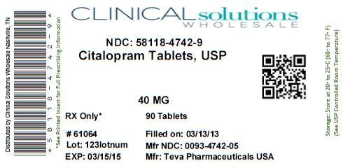 Citalopram 40mg 90 tablets