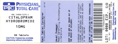 image of Citalopram 10 mg package label
