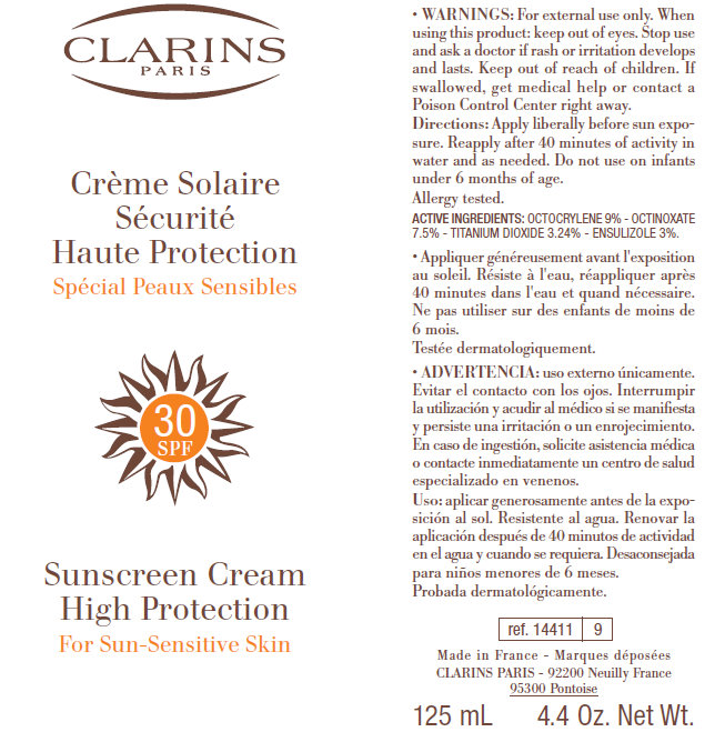 Clarins Sunscreen Cream High Protection Sun-Sensitive Skin Inner