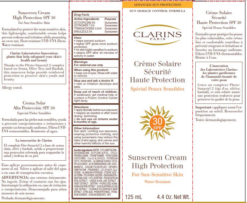 Clarins Sunscreen Cream High Protection Sun-Sensitive Skin Outer