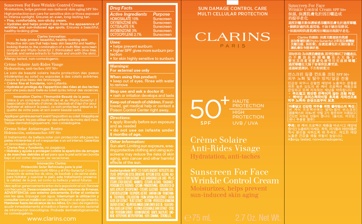 Clarins Sunscreen For Face Wrinkle Control Cream Outer