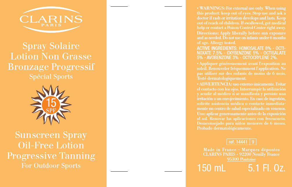 Clarins Sunscreen Spray Oil-Free Lotion Inner