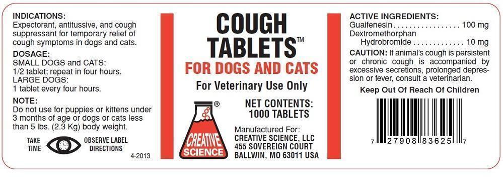 Cough Tablets 1000 Count Bottle Label