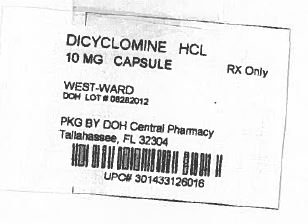Dicyclomine Hydrochloride Capsules, USP 10 mg Capsules