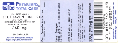 image of Diltiazem Hcl CD 240 mg package label