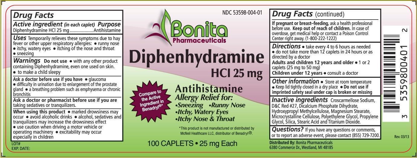 Diphenhydramine 25mg, 100ct caplets