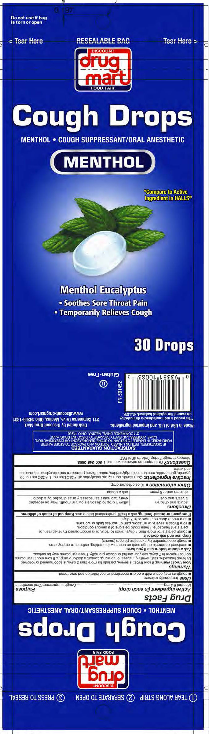 Discount Drug Mart Menthol 30ct Cough Drops