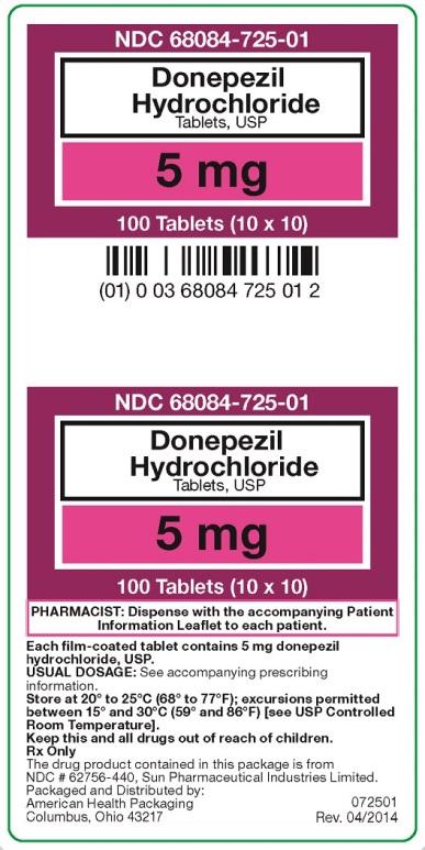 Donepezil Hydrochloride Tablets, USP 5mg Label