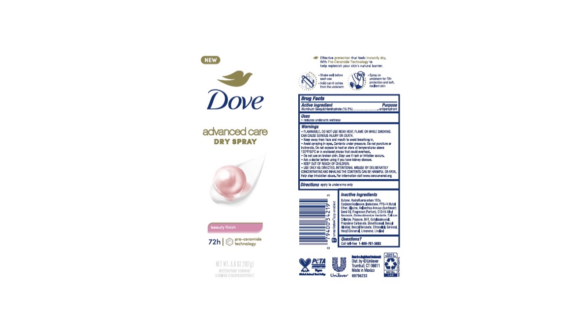 Dove Beauty Finish Dry Spray AP