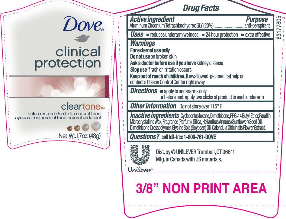 Dove Clinical Cleartone 1.7 oz PDP