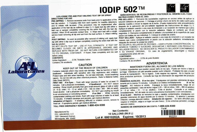 Exl Lab IODIP 502 Label
