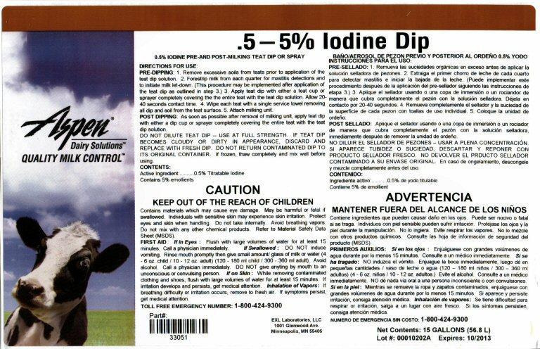 Exl Labs Iodine Dip Label