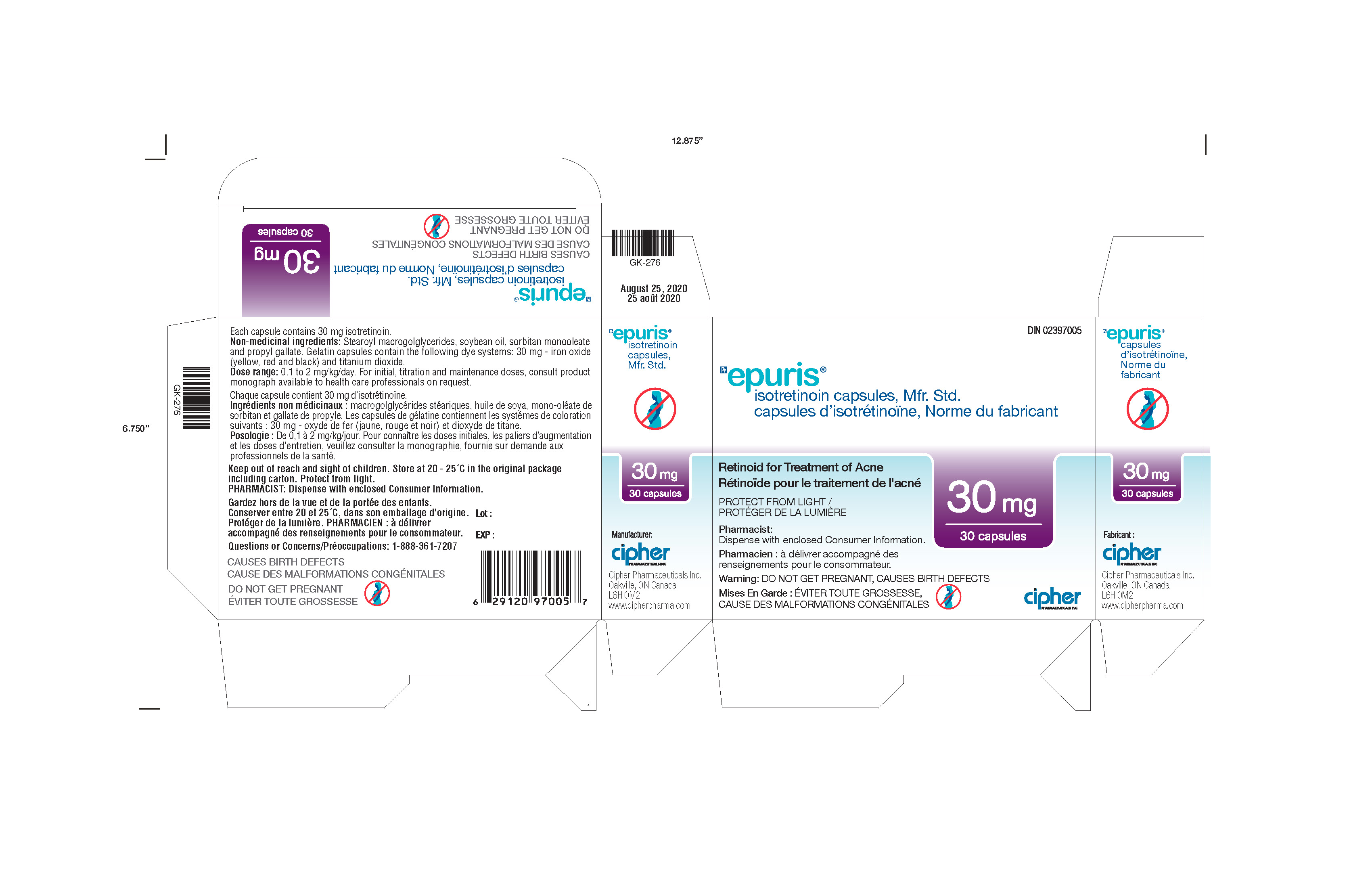 Epuris 30 mg Box of 3 blister cards