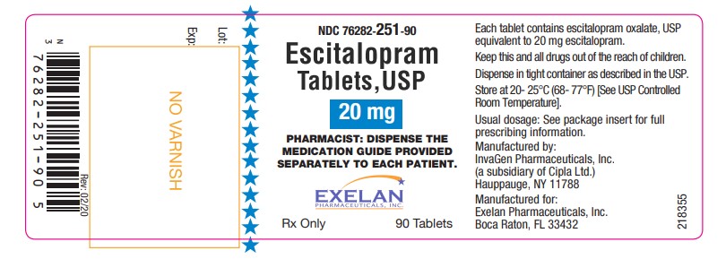 Escitalopram 20mg (90 tablets)