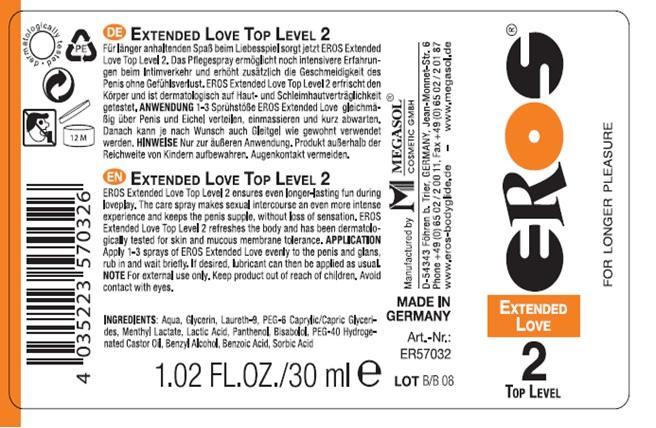 Extended Love Top Level 2 spray_ER57032 Label