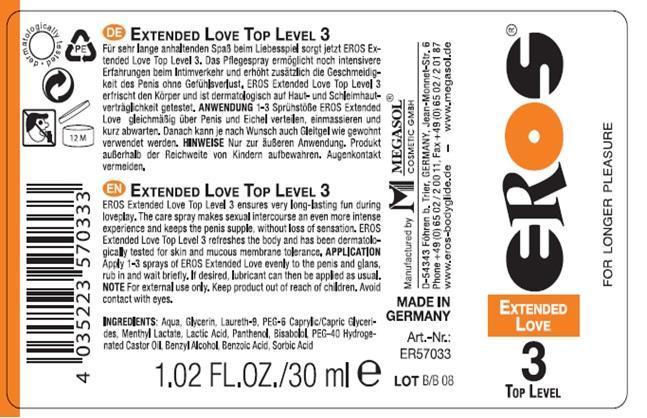 Extended Love Top Level 3 spray_ER57033 Label