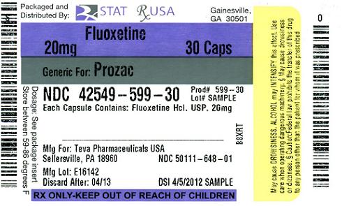 Fluoxetine Capsules 20 mg Label Image