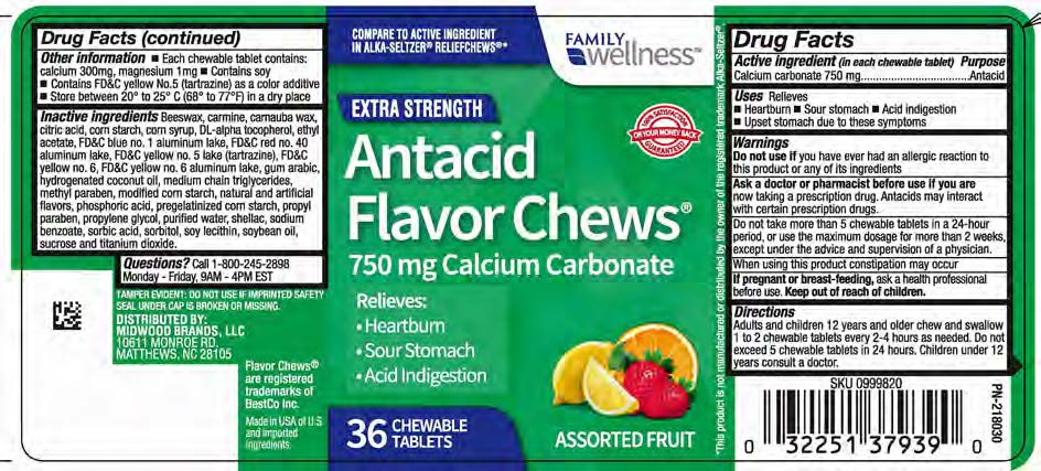 Family Wellness Antacid Flavor Chews 36ct