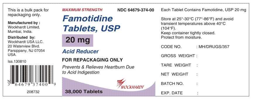 Famotidine 20 mg  Bulk Pack Label