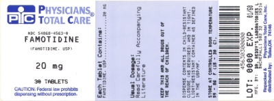 image of Famotidine 20 mg package label
