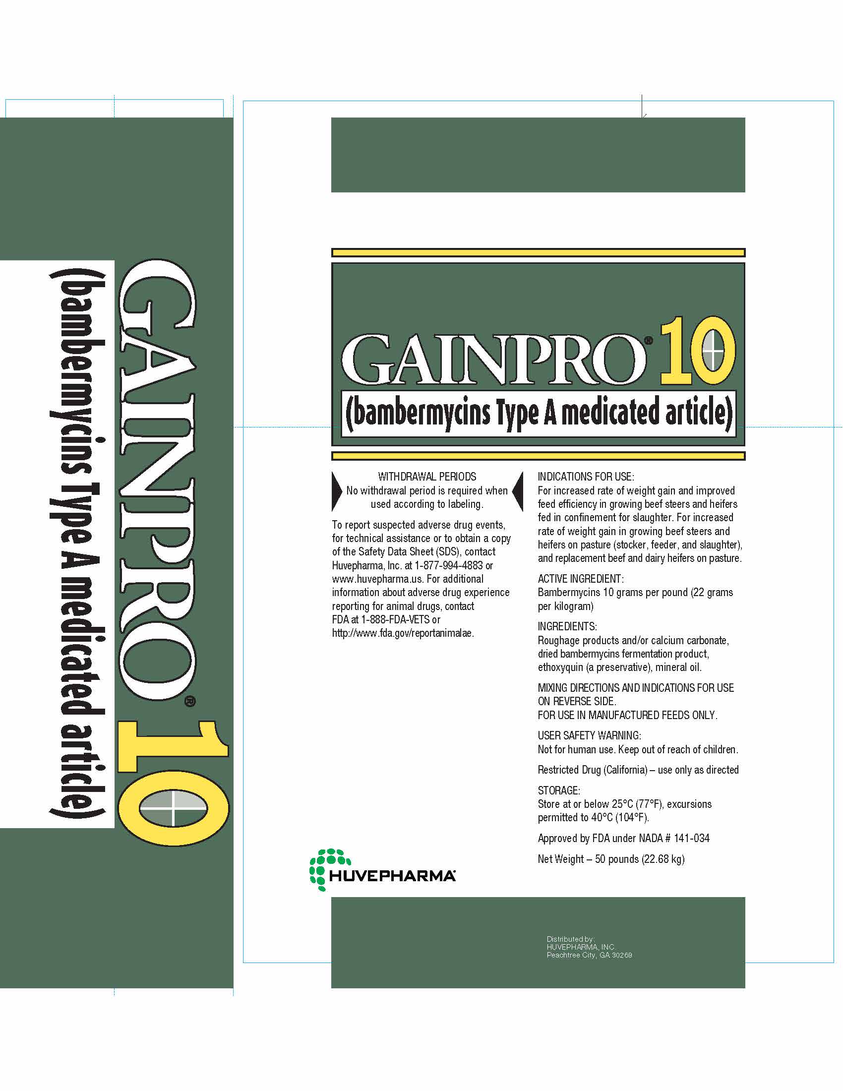 Gainpro 10 - Front Label