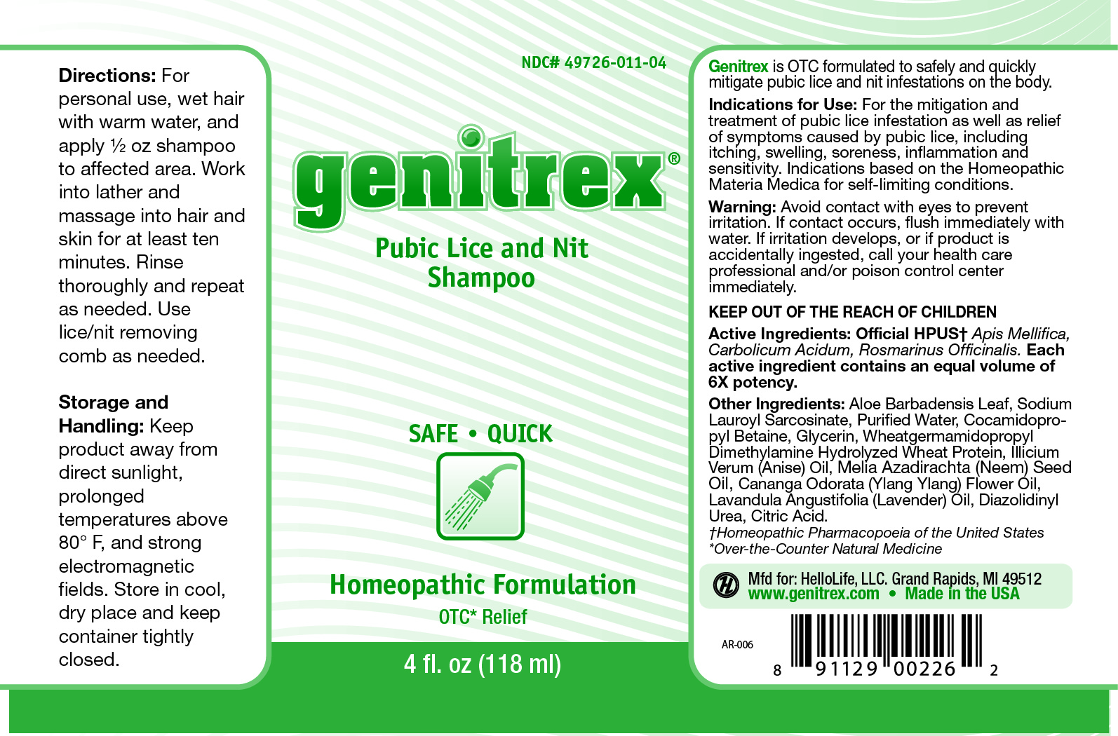 Genitrex Label