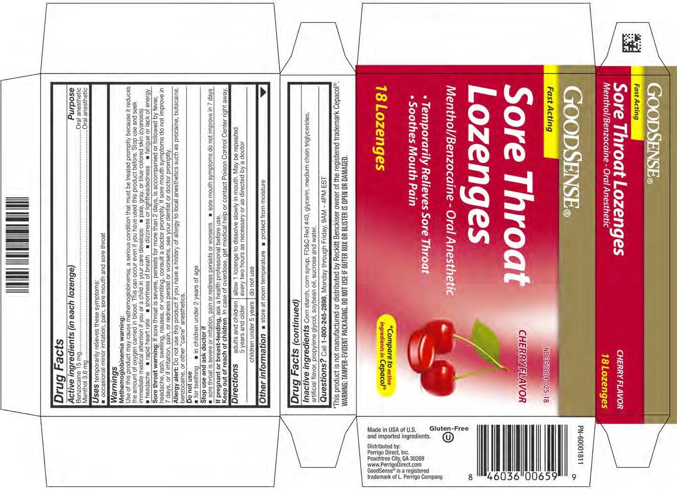 Good Sense Cherry Benzocaine 18ct Lozenges