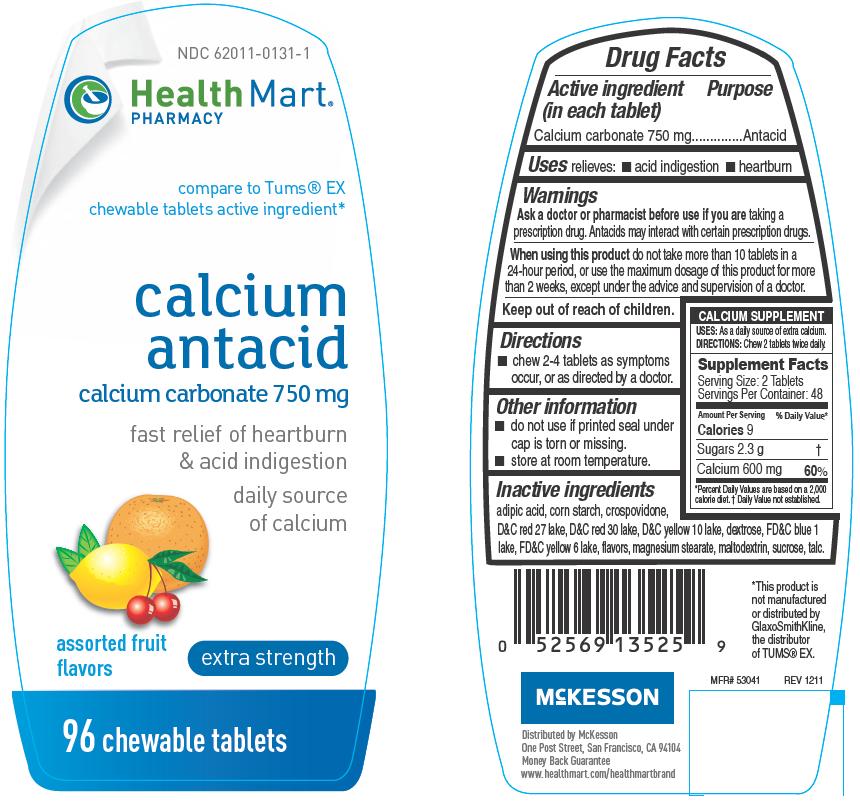 Calcium antacid label