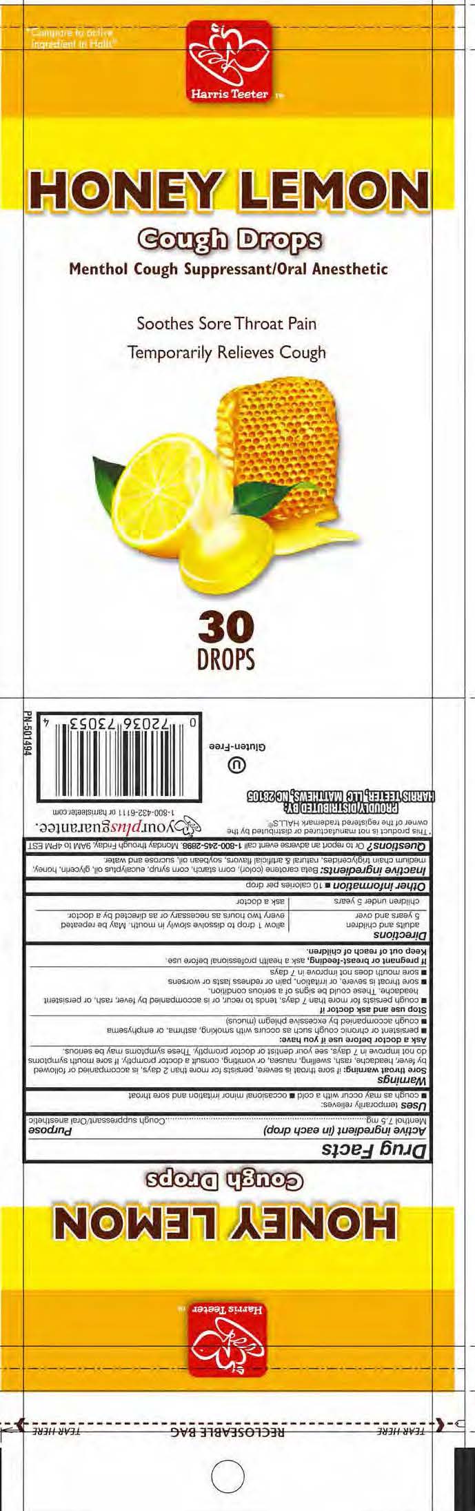 Harris Teeter Honey Lemon 30ct Cough Drops