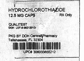 This is the label for Hydrochlorothiazide Capsules USP 12.5 mg.