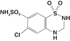 image of Hydrochlorothiazide chemical structure