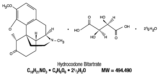 image of Hydrocodone Bitartrate chemical structure