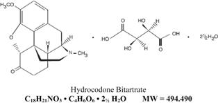 image of Hydrocodone Bitartrate chemical structure