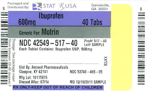 PRINCIPAL DISPLAY PANEL
Ibuprofen 600 mg 