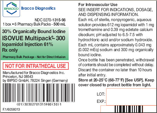 Isovue Multipack-300: 6x 500mL bottles Box label