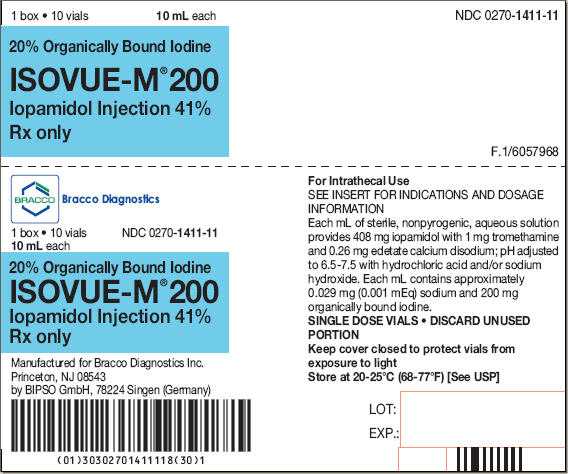 Isovue-M 200:10x 10mL Box label