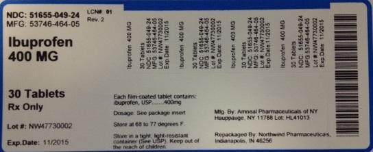 Ibuprofen 400 mg 51655-049