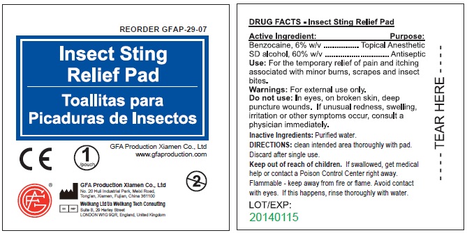 Insect Sting Relief Pad