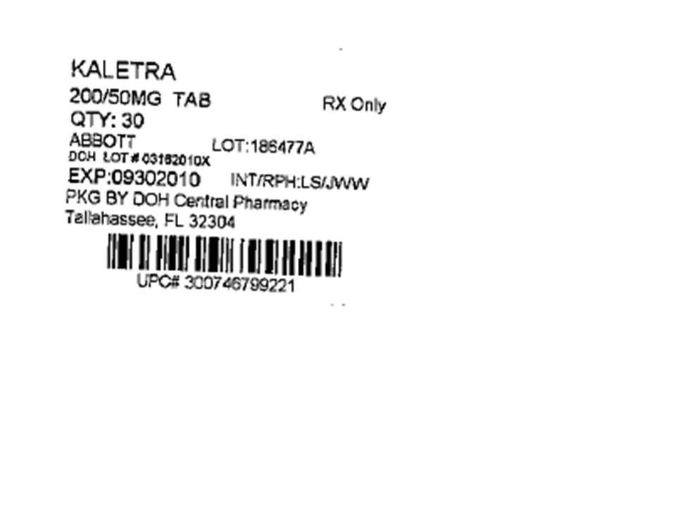 Kaletra® (Lopinavir/Ritonavir) Tablets 200 mg/50 mg Label