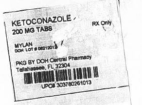 Ketoconazole Tablets 200 mg Bottle Labels 
