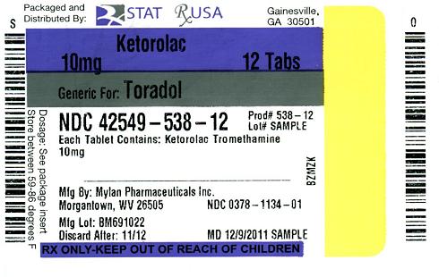 Ketorolac 10 mg Label Image