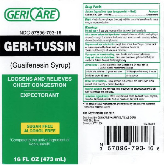 Geri-tussin label