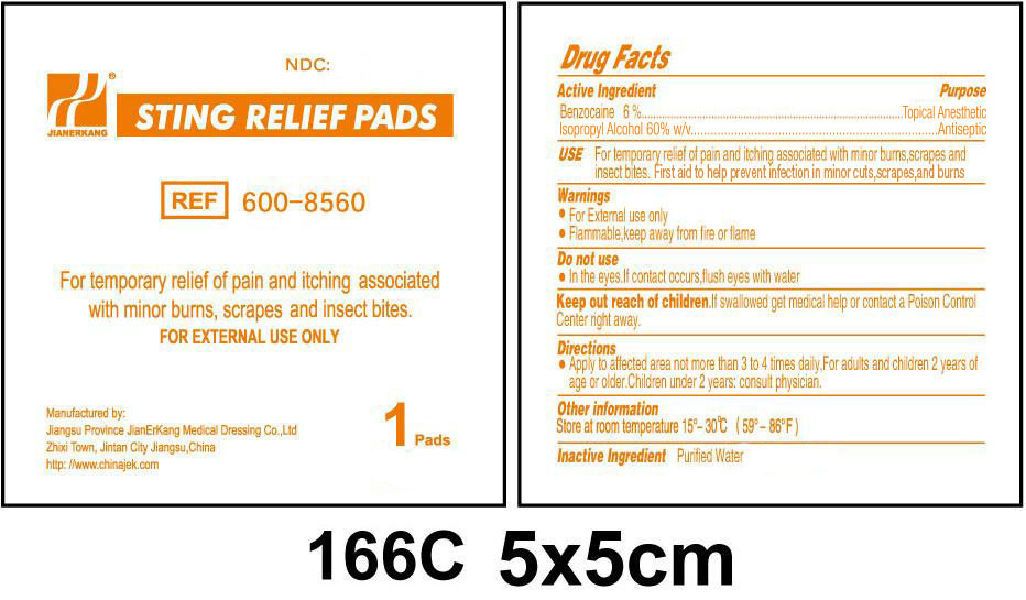 Label - Sting Relief Pads