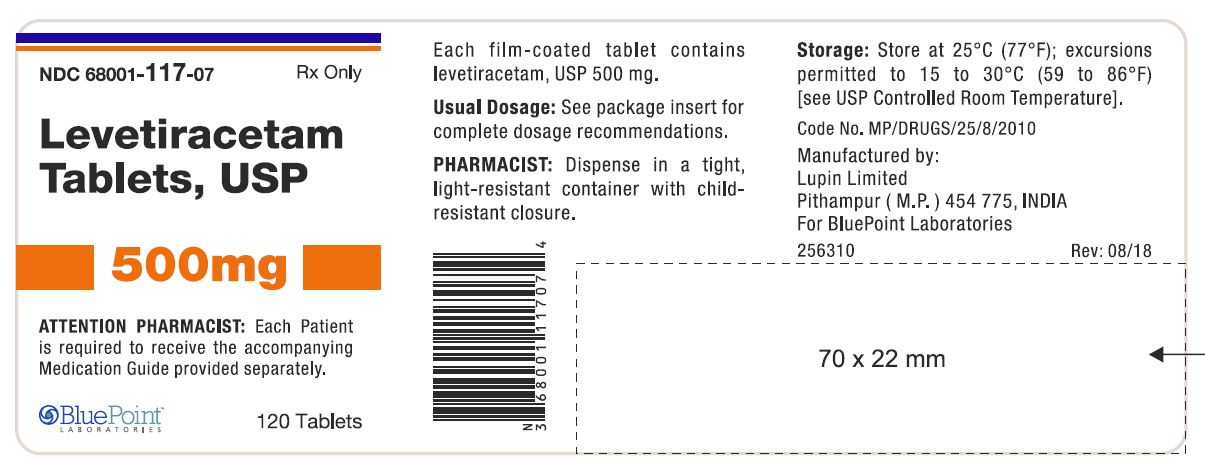 Levetiracetam Tablets, USP 500mg 120 CT Label - Rev 08-18.JPG