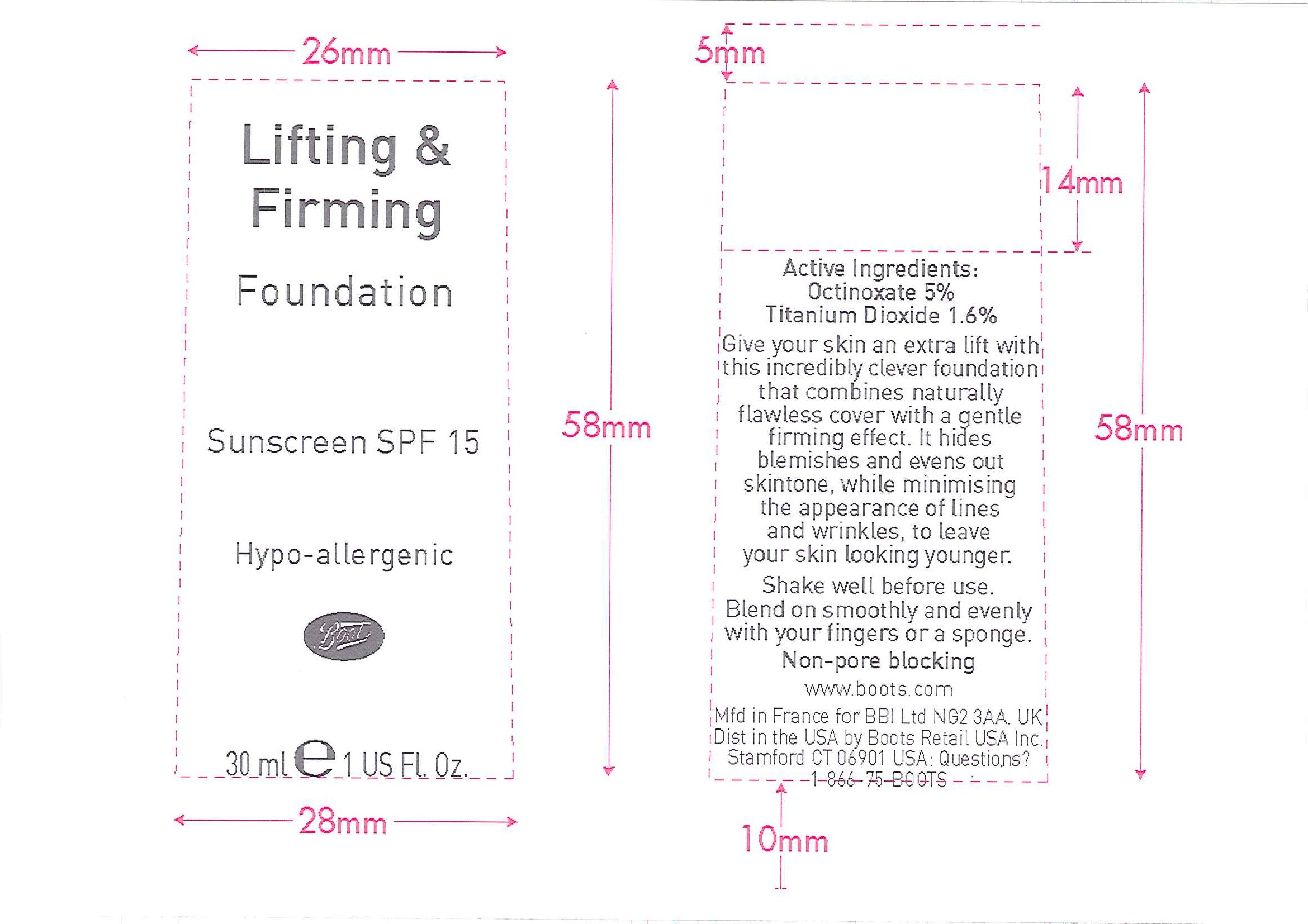 Lifting and Firming Fdn Nude bottle labels