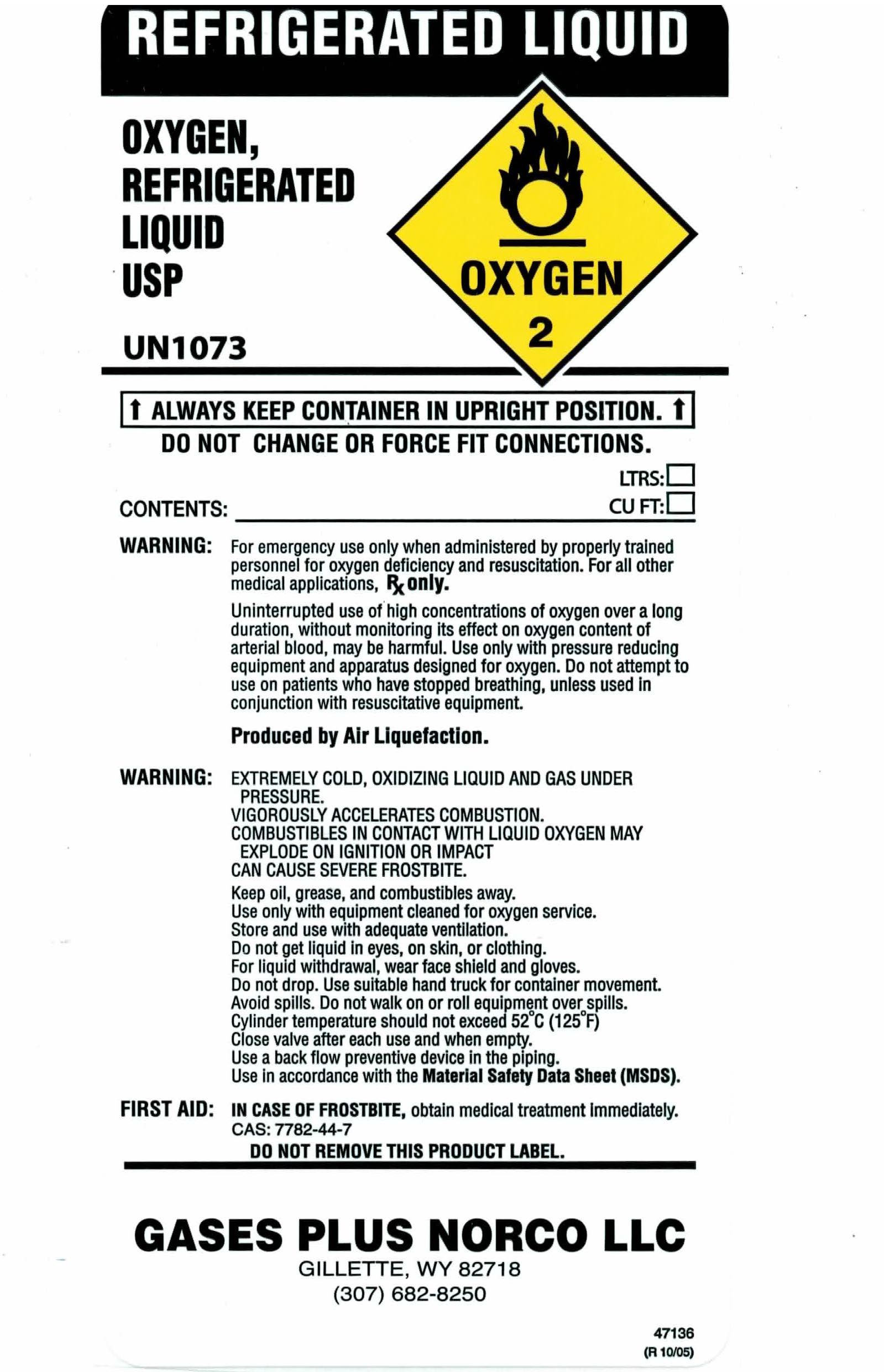 image of oxygen label