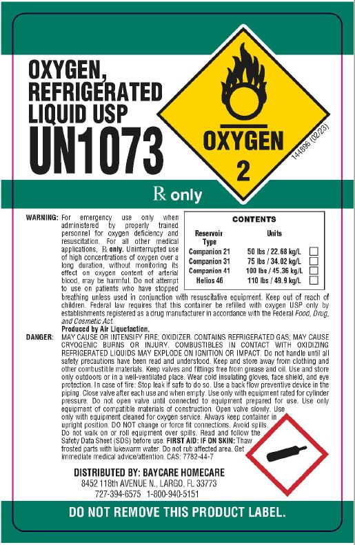 Liquid Oxygen Label