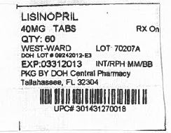 Lisinopril Tablets 40 mg
