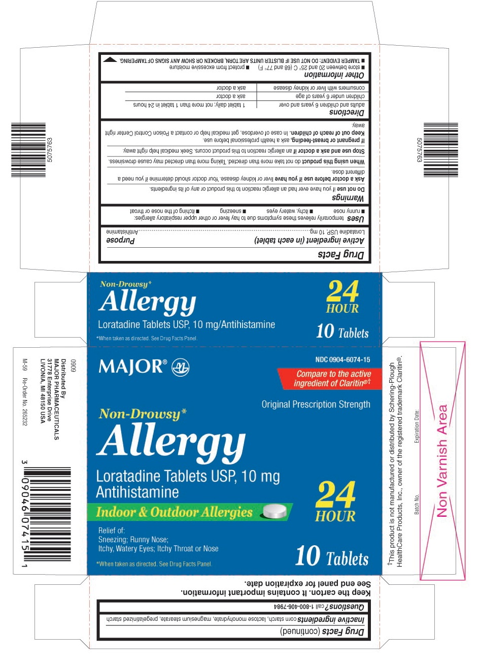 This is the blister carton label for 10 count Loratadine tablets USP, 10 mg.