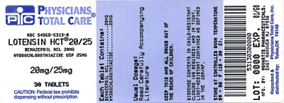 image of Lotensin HCT 20/25 mg package label